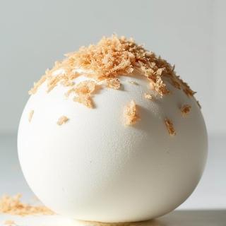 Large white bath bomb with coconut flakes