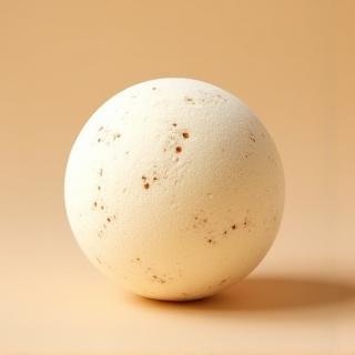 Large cream bath bomb with vanilla speckles